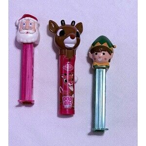 Holiday & Seasonal PEZ Dispensers Lot of 3 Santa Rudolph Reindeer Elf